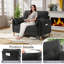 Canapé-lit George en chenille capitonné avec 2 coussins et poches de rangement George-630660922
