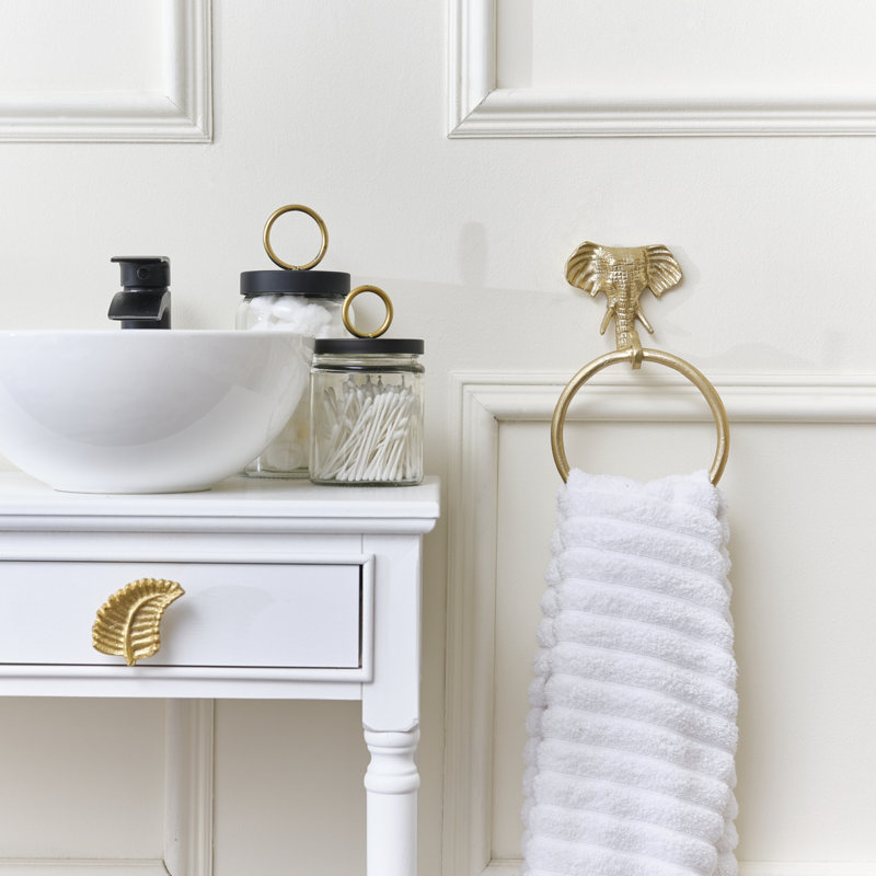 Melendy Elephant Towel Ring, Gold