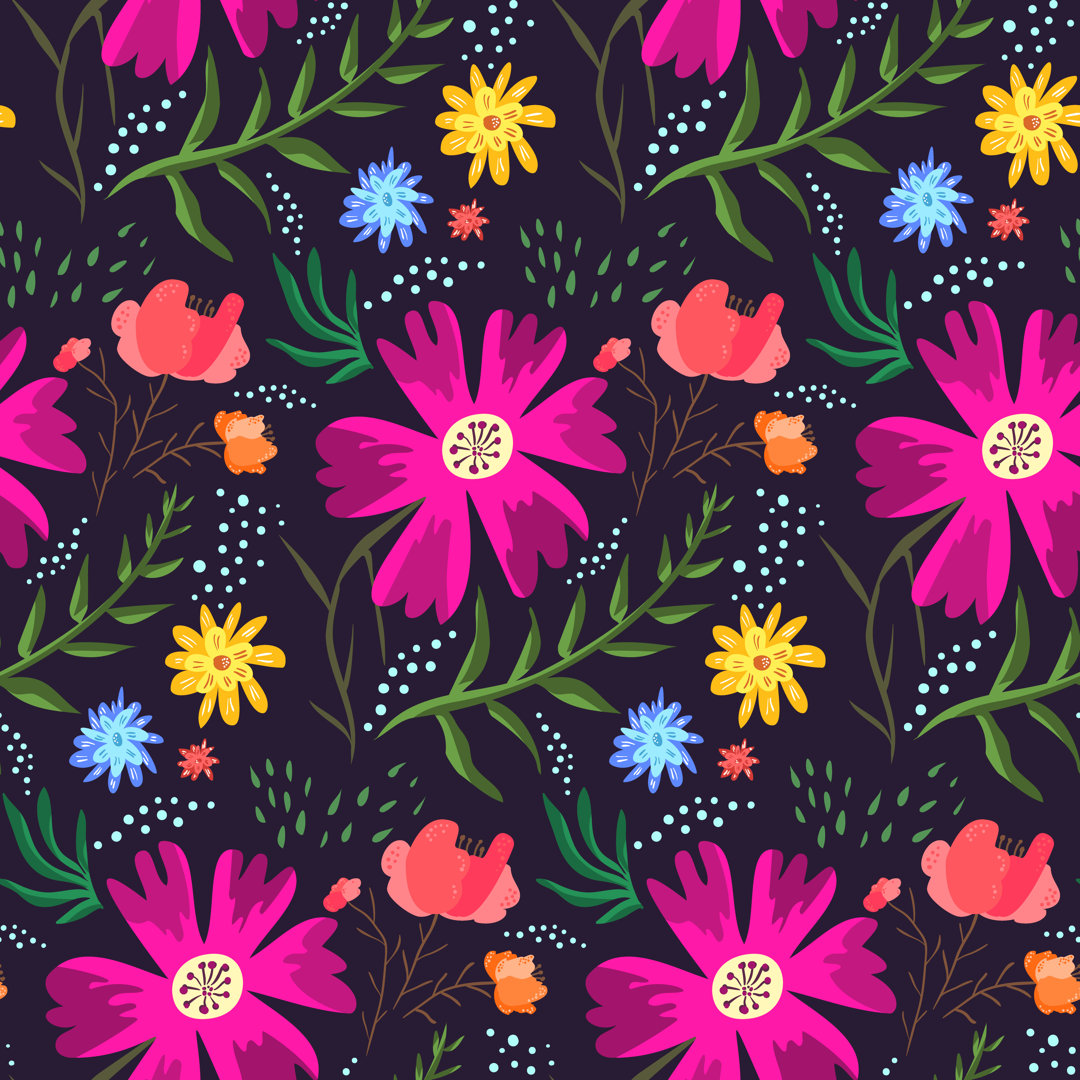 Leinwandbild Floral Summer Pattern von Tatiana Mezhenina