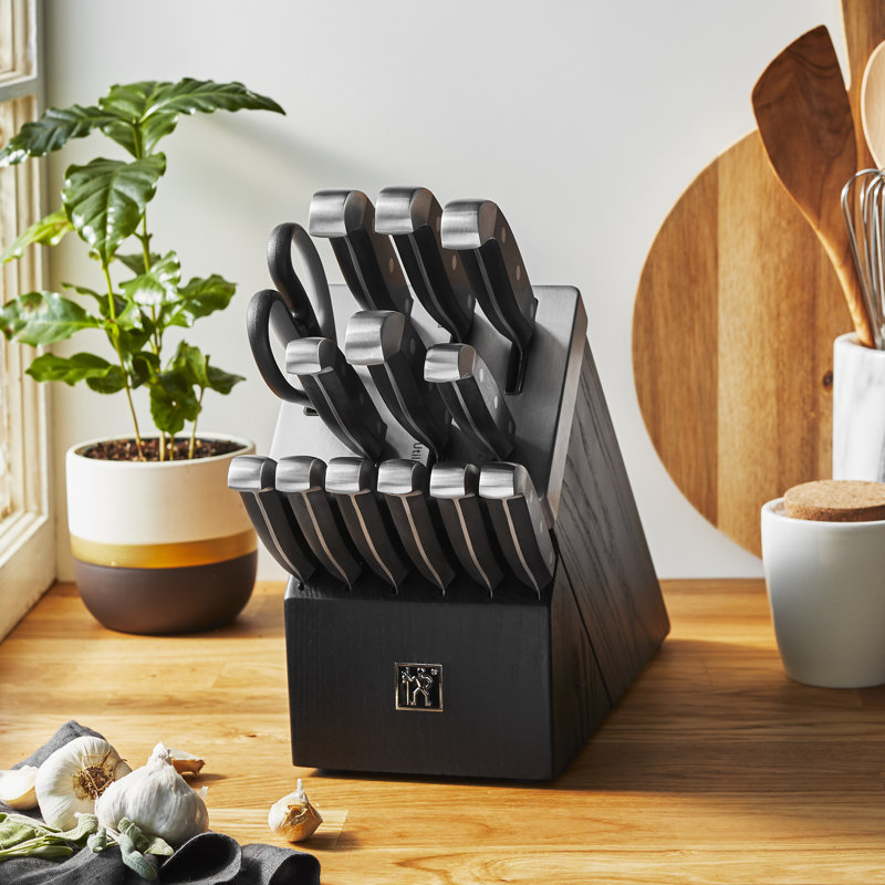 HENCKELS Statement 14-Pc Self-Sharpening Black Knife Block Set, Black