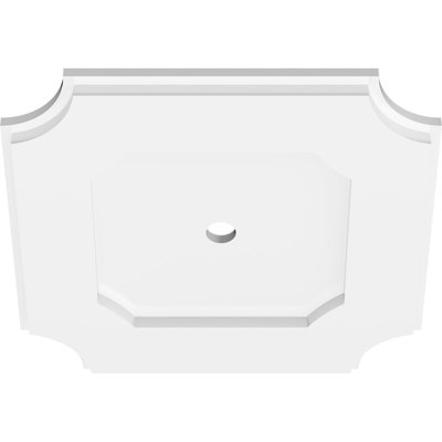 14"OD x 1"ID x 8 1/4"C x 1"P Locke Architectural Grade PVC Contemporary Ceiling Medallion