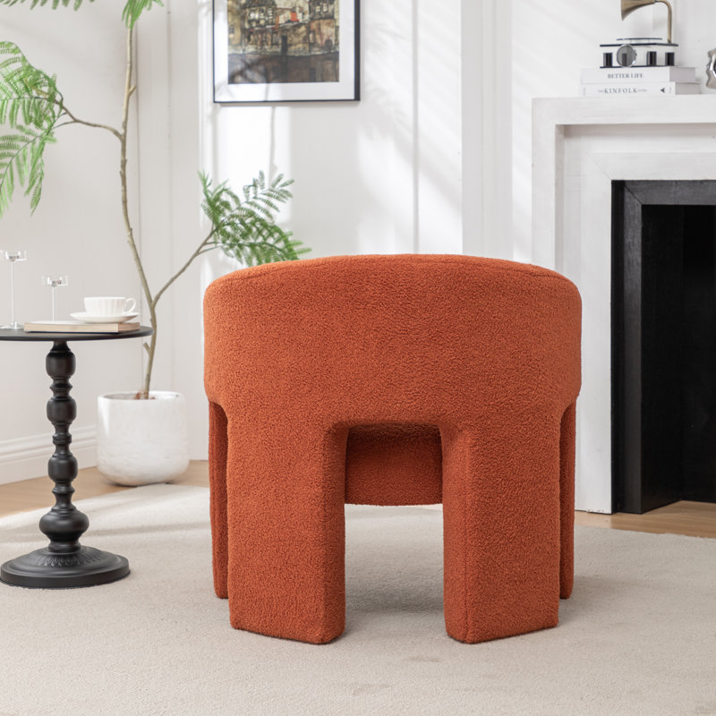 Amala Upholstered Barrel Chair, Orange