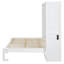 Lit escamotable double pleine grandeur, lit armoire, lit escamotable pliable peu encombrant avec lattes de bois, aucun sommier requis, blanc-399094318