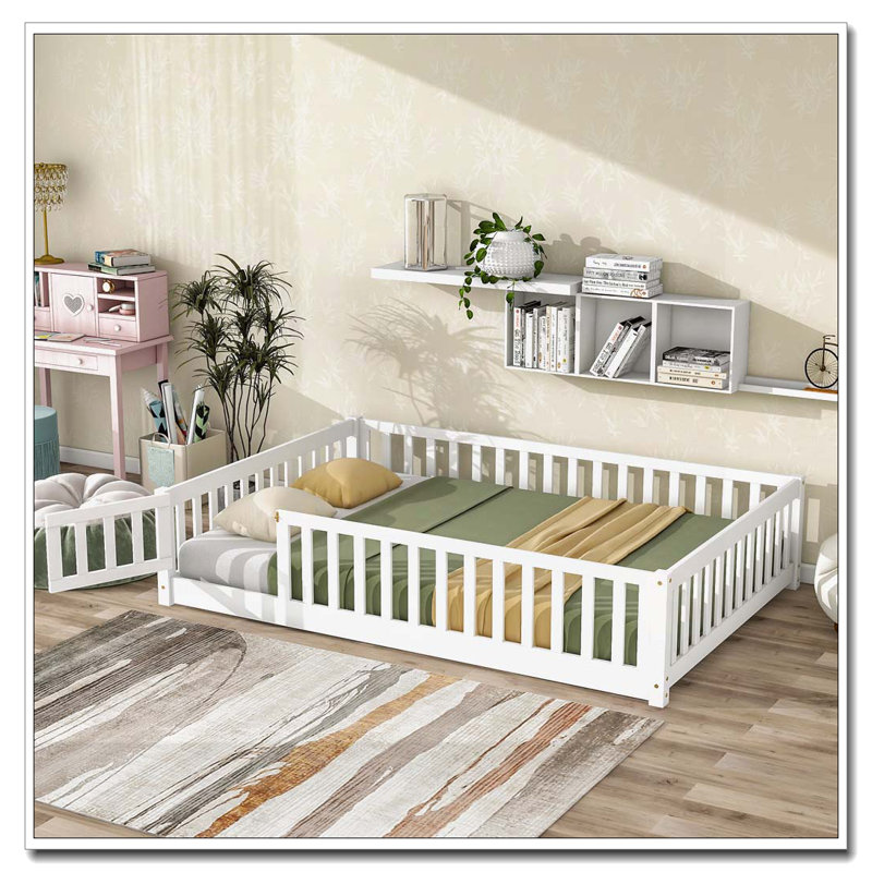 Lit en bois, Blanc, Lit double