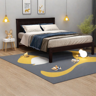 Lits simples en bois durable, style rustique moderne pour le confort de la chambre à coucher
