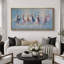 «Elegant Ballet Dancers In Soft Blue», art de chambre à coucher, impression sur toile encadrée, 3 pièces-132209964-132209969