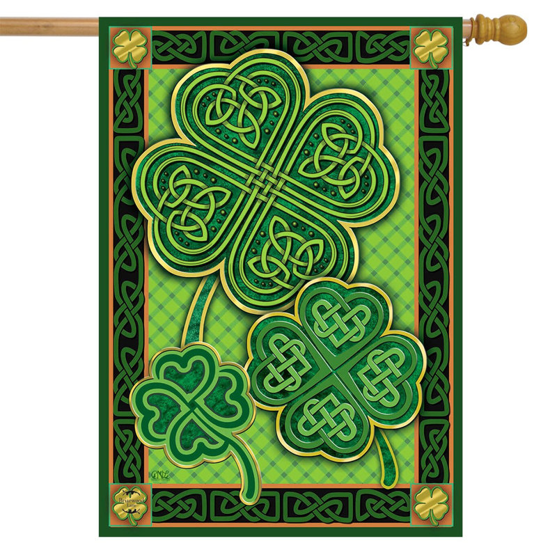 Drapeau de la maison Celtique Shamrocks Dobrina, Vert / Jaune