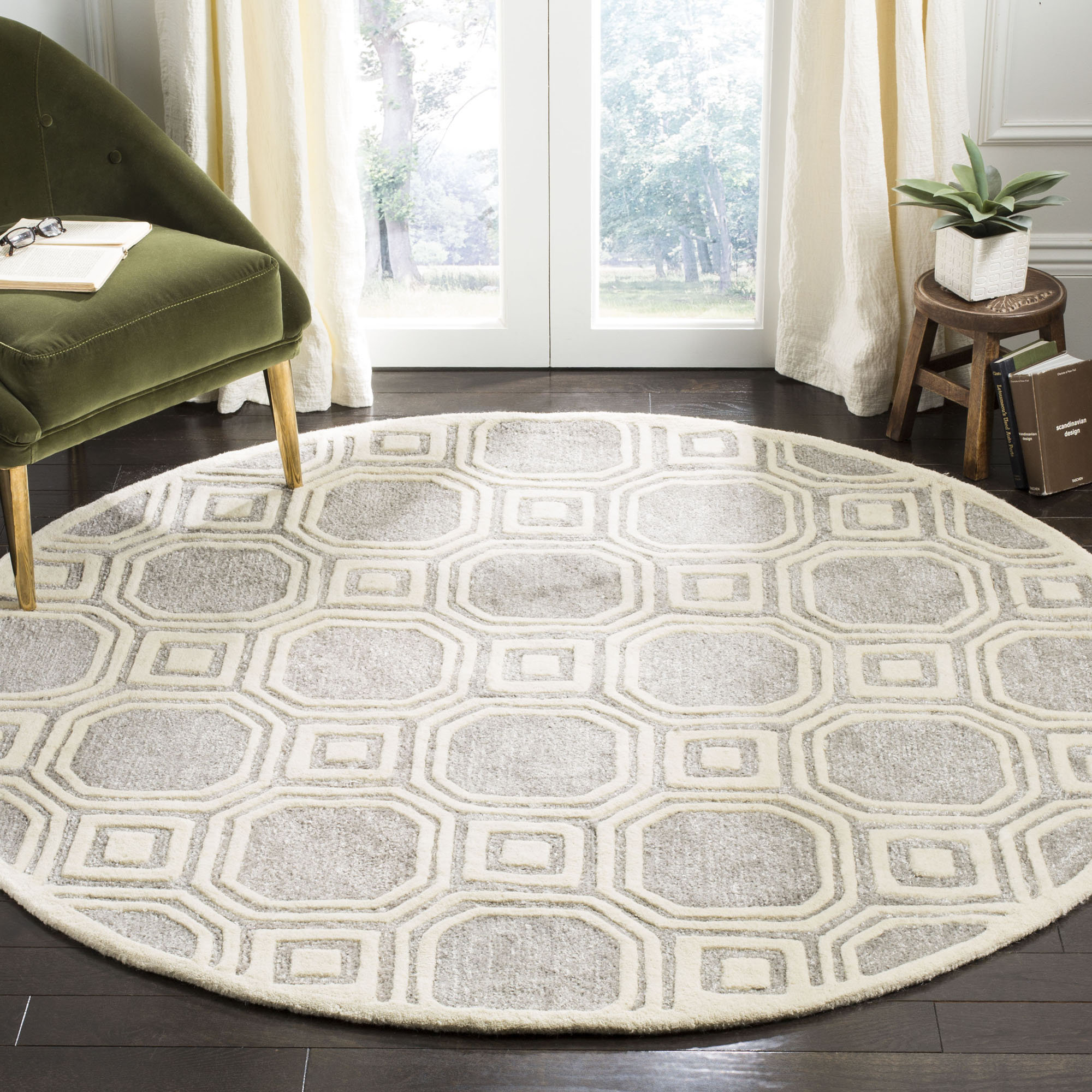 Performance Rug With Square Pattern Ebern Designs Trakia Hand Tufted Performance Geometric Rug & Reviews ...
