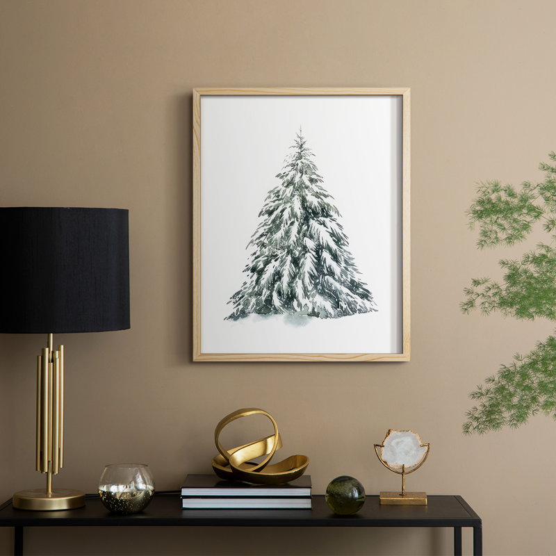 Épinette bleue I, reproduction encadrée - bois massif, Naturel, H 15 po x l 12 po
