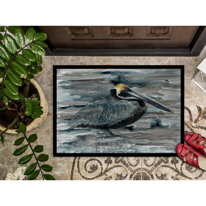 Tapis d'extérieur antidérapant Haya Pelican, Rectangle 1 pi 6 po x 2 pi 3 po