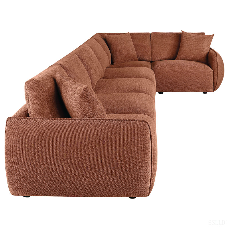 Canapé modulaire Logan, 140.5" W, Coral Polyester