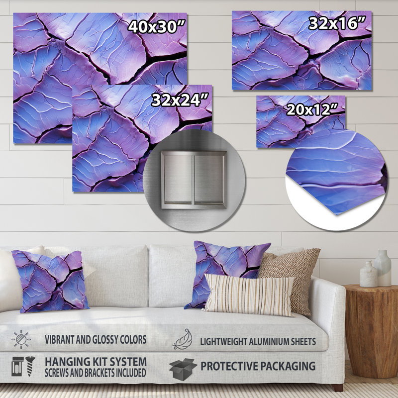 Pierre mauve volcanique Geode I - Art mural en métal avec pierre géode MT136120, H 24 po x l 32 po x P 1 po