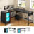50.4" L Shaped Desk With Lift Top Adjustable Standing Desk With File Drawer-1784003082