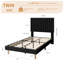 Structure de lit, structure de lit tapissier en velours avec tête de lit ajustable capitonnée à 3 niveaux, support de lattes en bois sans bruit, peut supporter jusqu'à 800 lb, aucun sommier nécessaire-133448956-133448958