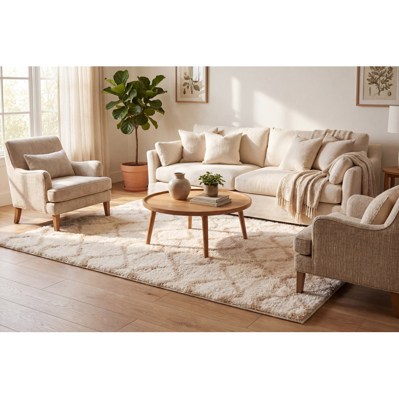 Evas 19590-180 IVORY/BEIGE, Rectangle 6'7" x 9'