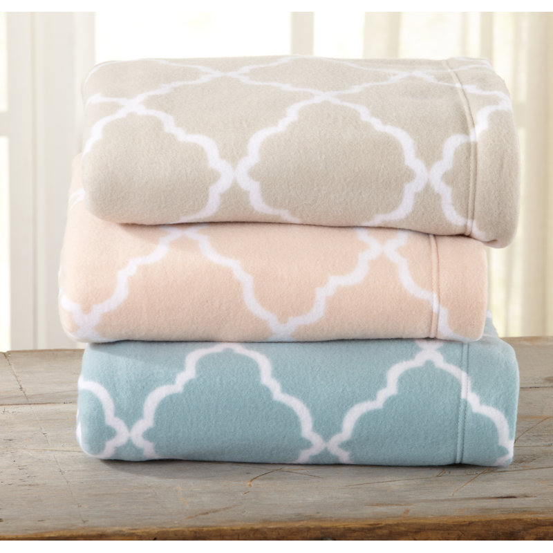 100% Polyester Geometric Sheet Set, White/Gray, Full
