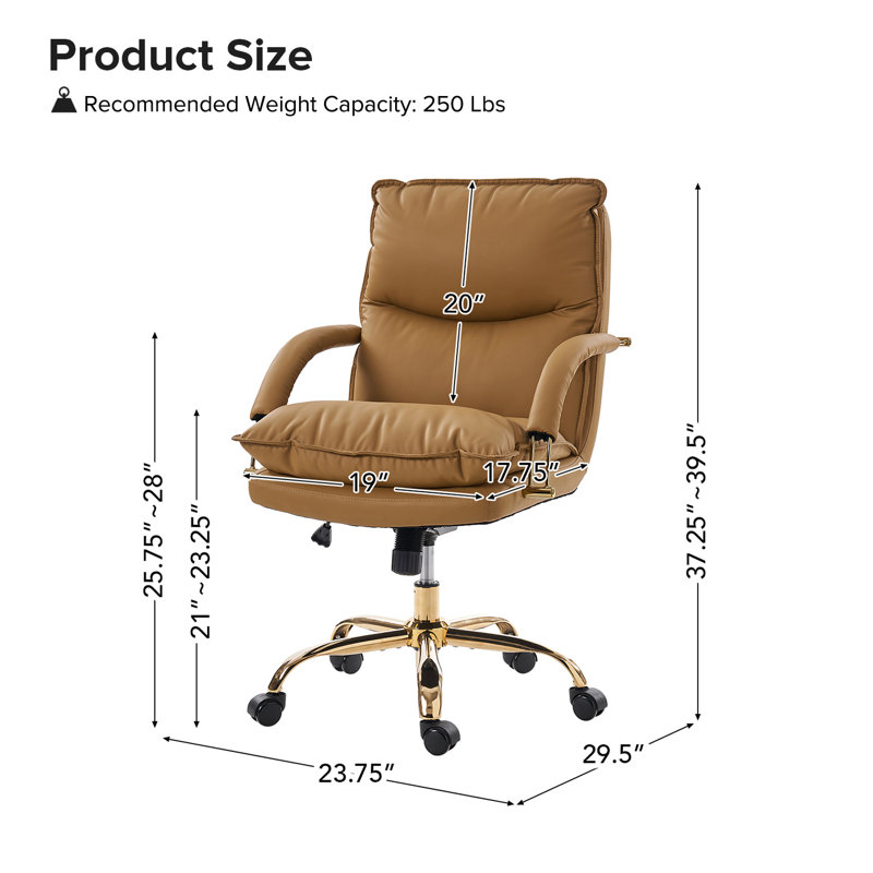 Chaise de bureau Pell, Chameau
