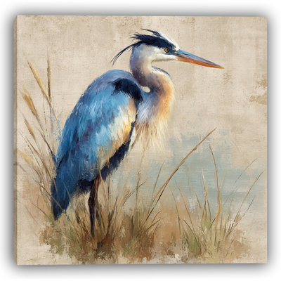 Toile tendue Heron par les roseaux
