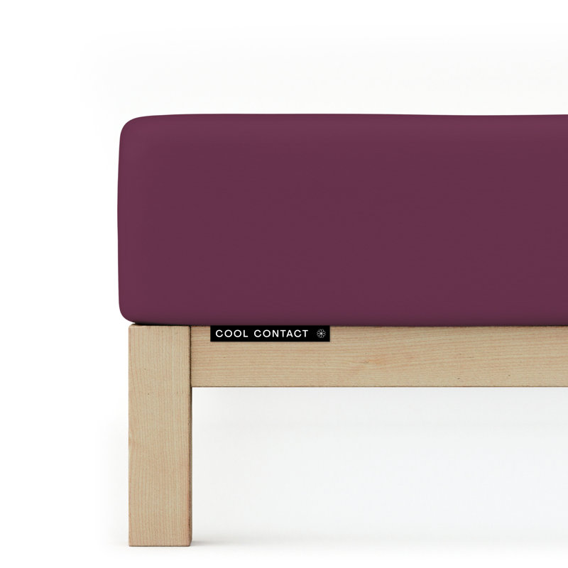 Cool Contact 100% Microfibre Fitted Sheet, Purple Deep, L 140 x 200cm - 160 x 200cm