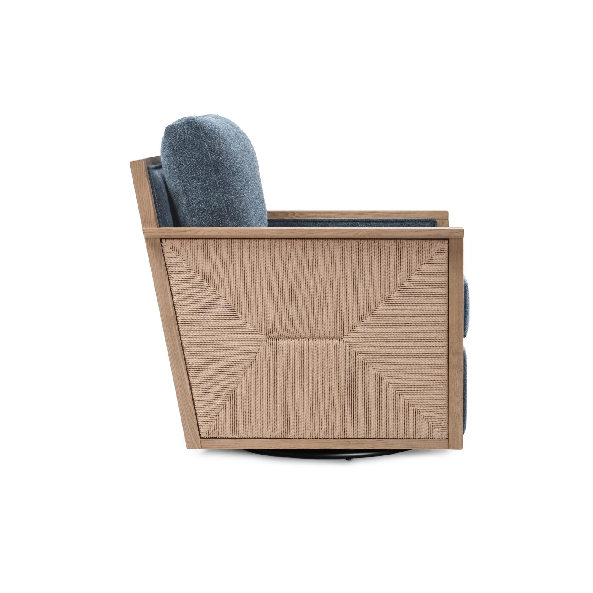  Upholstered Swivel Armchair, Blue