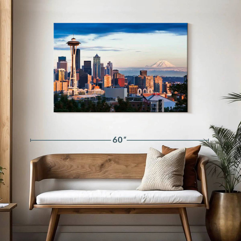 Sireci Seattle Skyline And Mt. Rainier, 30" H x 45" W