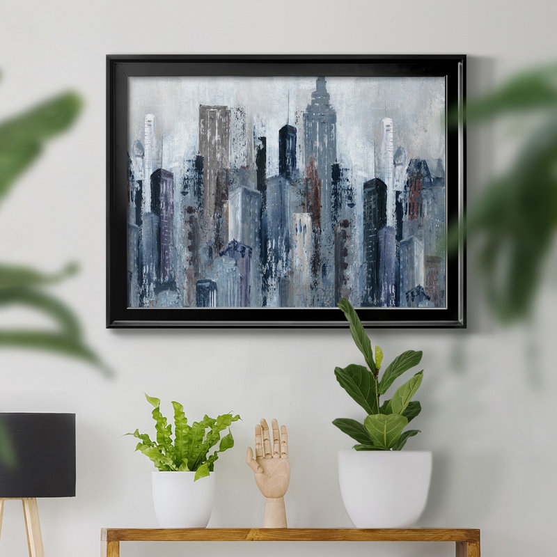 Cirrus I - Peinture sur toile encadrée, Noir, H 18,5 po x l 24,5 po x P 1,5 po