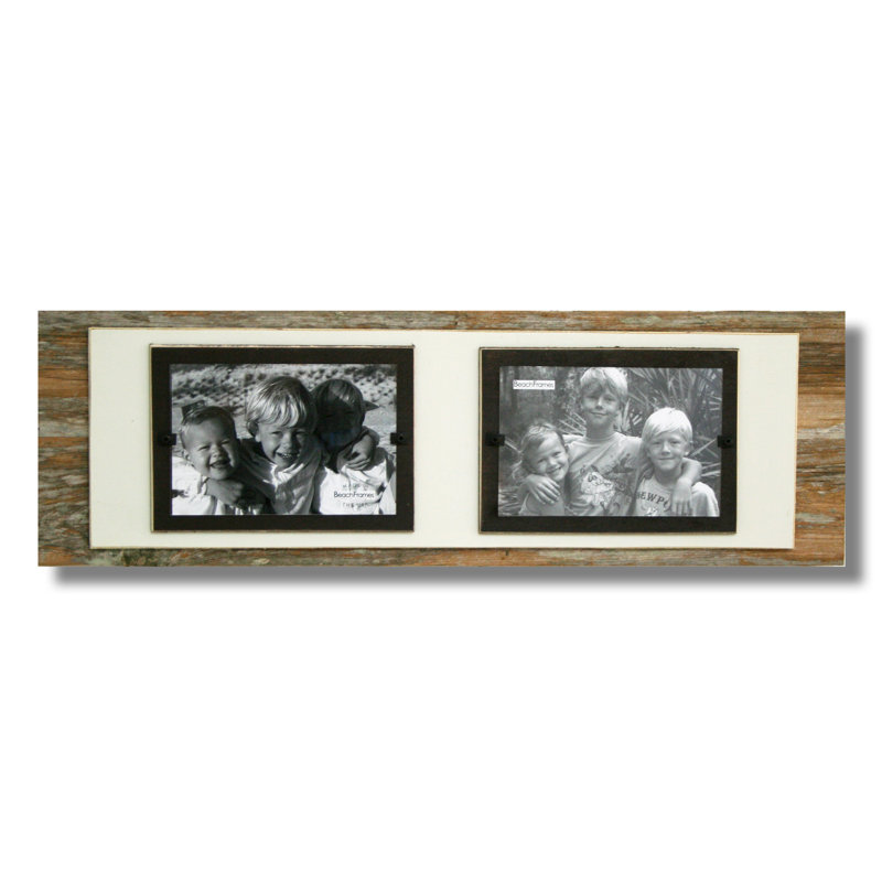 Reclaimed Wood Picture Frame, Cream / Brown