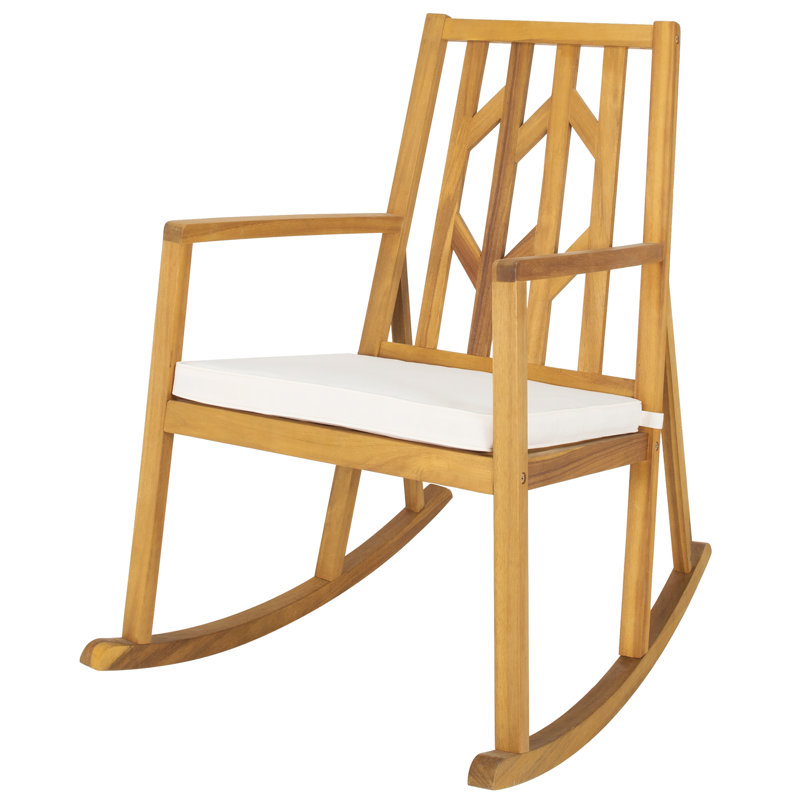 Fauteuil à bascule d'extérieur en bois d'acacia, Blanc