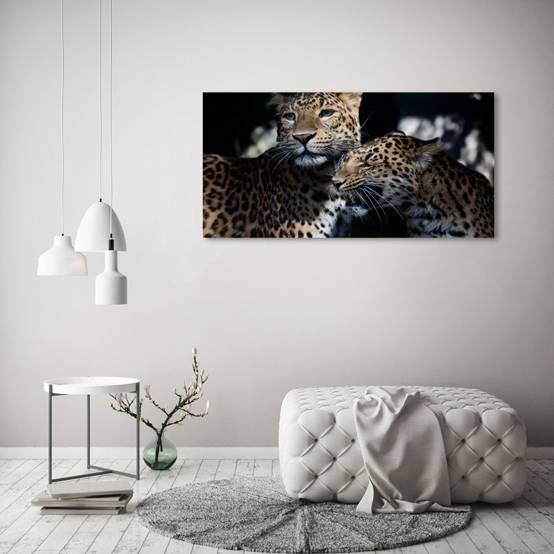 Two Leopards - Wrapped Canvas Print