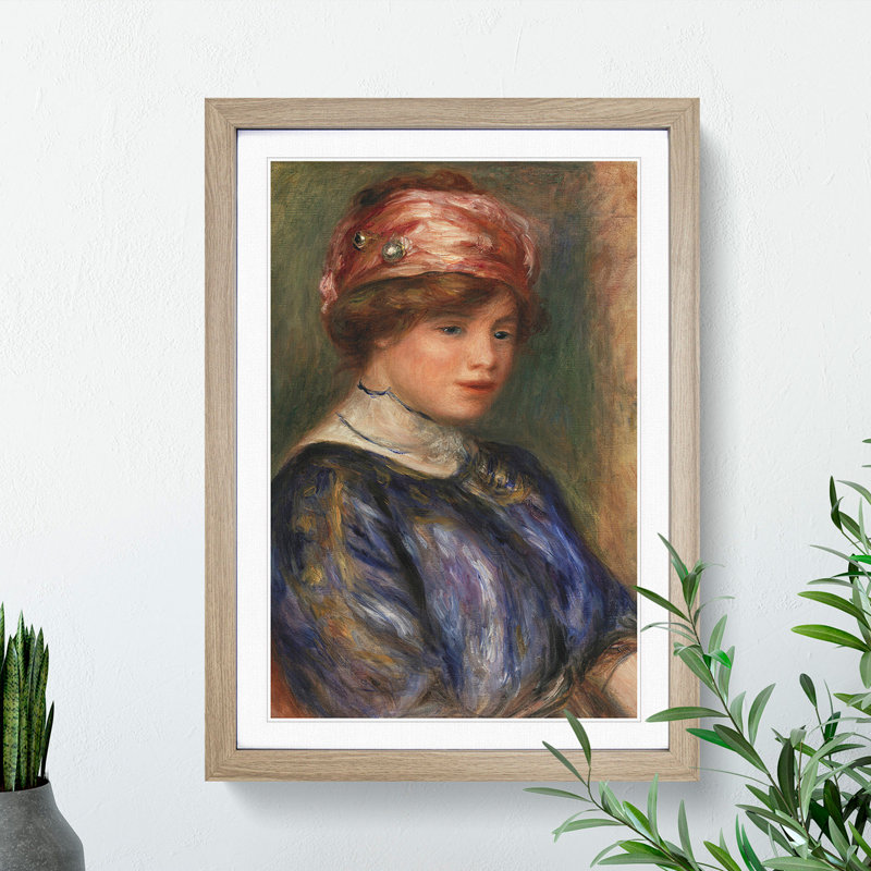 Portrait of a Woman Vol.2 by Pierre-Auguste Renoir - Picture Frame Painting, 65cm H x 48cm W x 2cm D, Walnut Framed