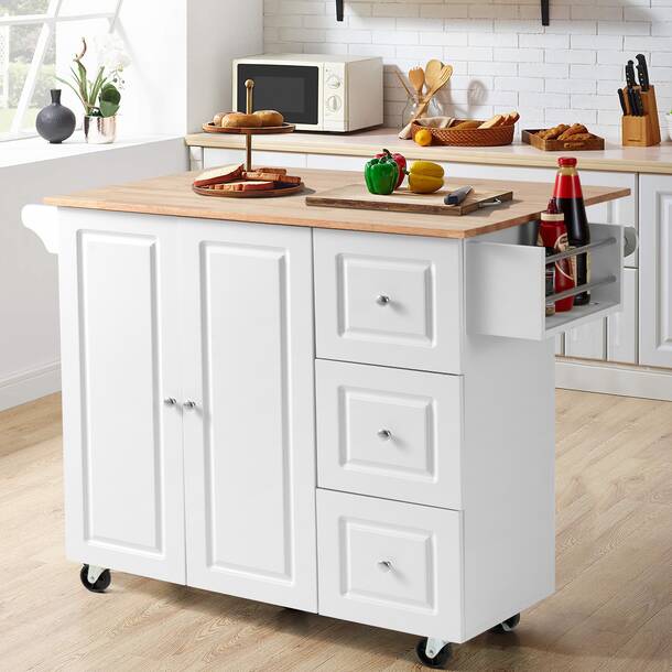 Red Barrel Studio® Salazar Solid Wood Kitchen Island & Reviews | Wayfair