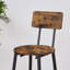Round Bar Stool Set With Shelves, Stool With Backrest Rustic Brown