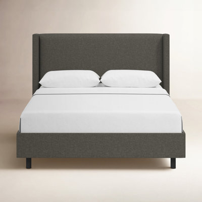 Hanson Cotton Upholstered Wingback Bed