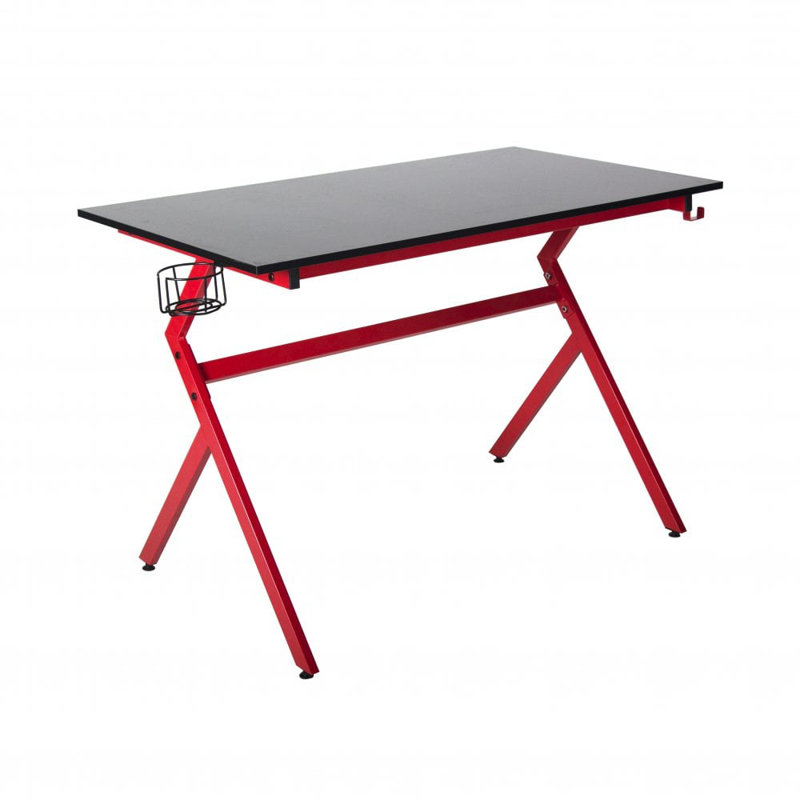 Metal Base Computer Desk, Red