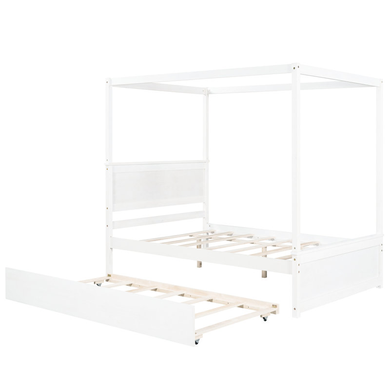 Lit plateforme à baldaquin avec lit gigogne, Maximize Living Surface