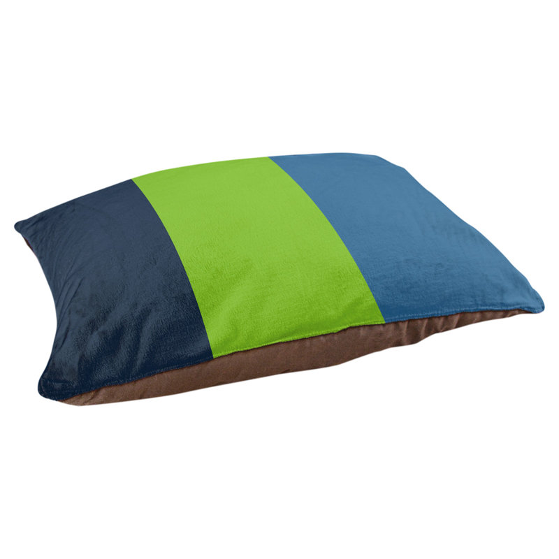 Oreiller rectangulaire designer, Moyen (L 30 po x l 40 po), Bleu minuit / vert aurore / bleu lac