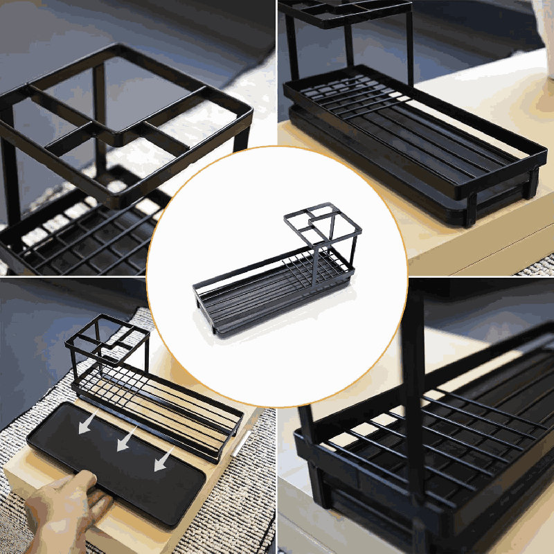 Toothbrush Toothpaste Storage Rack High Anti-Rust, Black