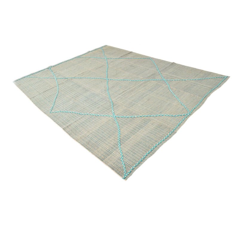 Tapis turquoise 8 x 10 Pinson