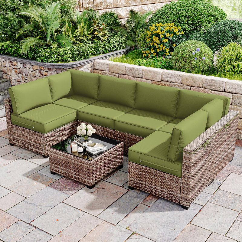 14 Pcs Outdoor Cushion Slipcovers All-Weather Patio Cushion Covers For Outdoor Furniture, Covers Only, Sage