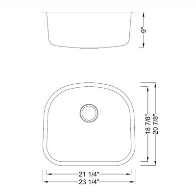 CozyBlock 23.25'' L Single Bowl Stainless Steel Kitchen Sink