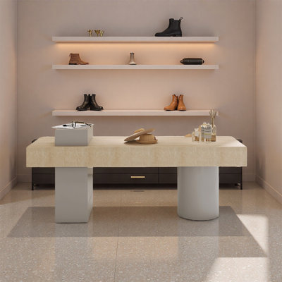 Table de présentation géométrique beige