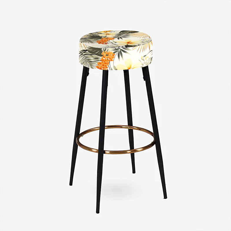 Ensemble de 2 tabourets de bar motif géométrique naturel