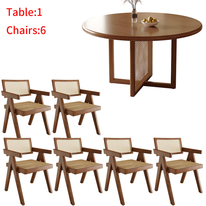 Ensemble de table de salle à manger japonais en bois massif