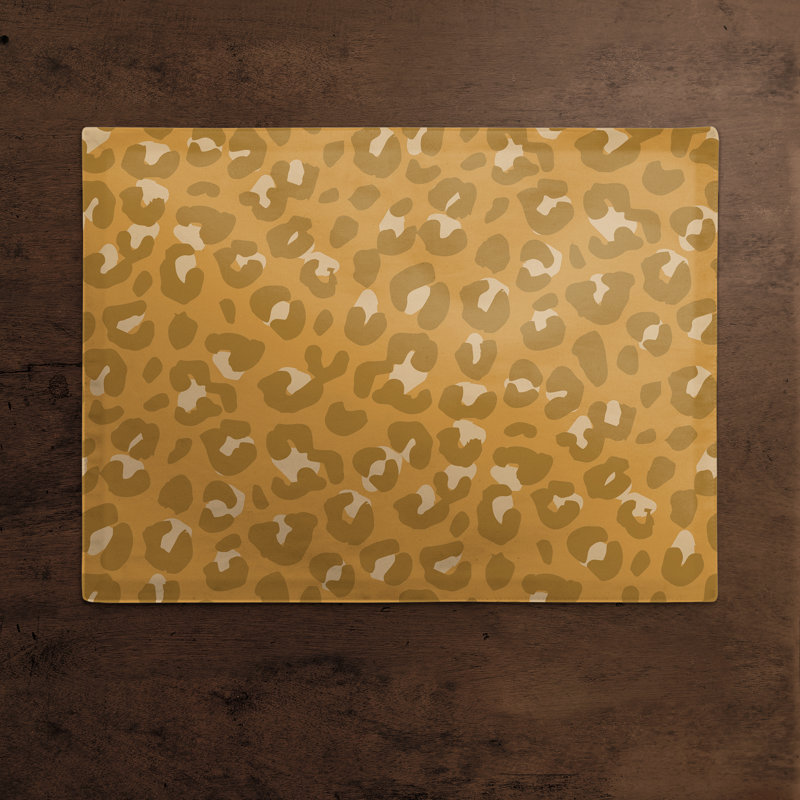 Napperon en coton 14 po Leopard, Jaune