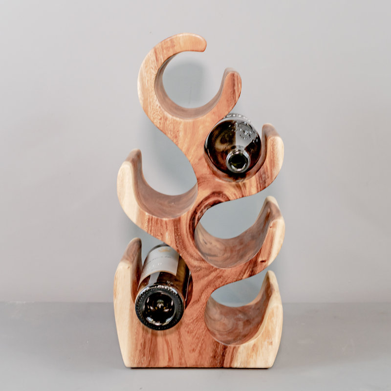 Burruss Solid Wood Tabletop Wine Bottle Rack Brown