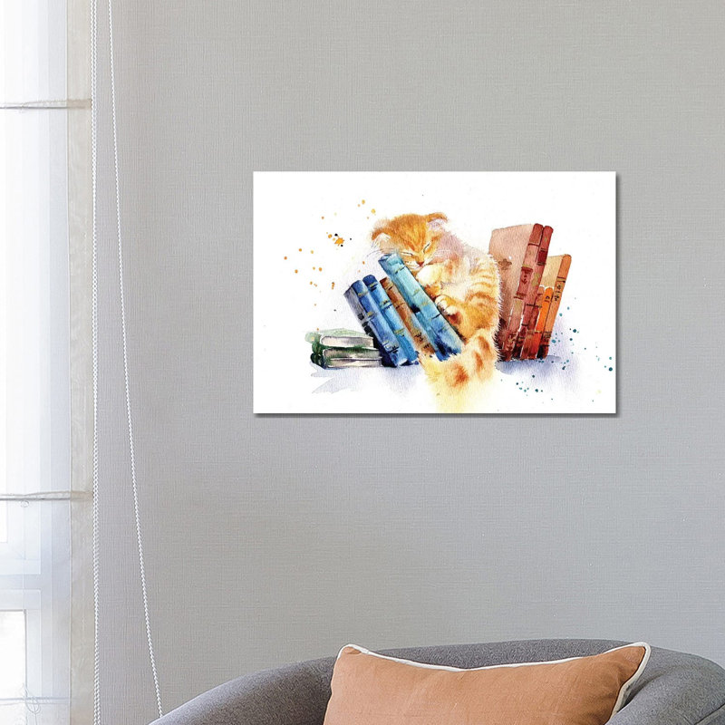 Sleeping Cat 1 Piece Wrapped Canvas Painting, 66.04 cm H x 45.72 cm W x 1.91 cm D