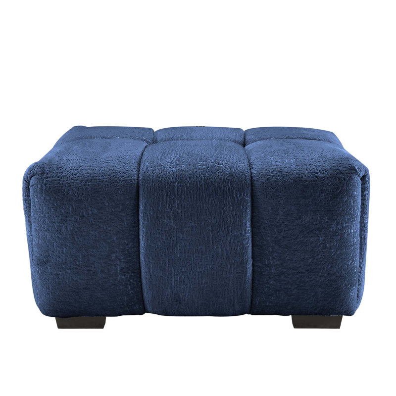 Chenille Upholstered Sofa With Matching Ottoman,  Comfort And Elegant Design For Modern Living Spaces, Blue