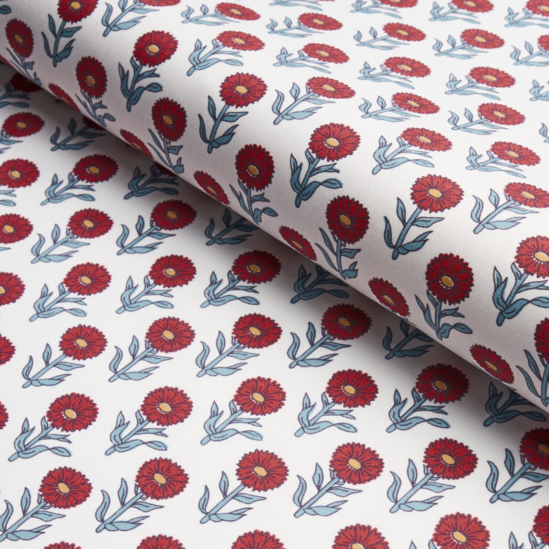 Adeline Fabric, Rouge/Blue