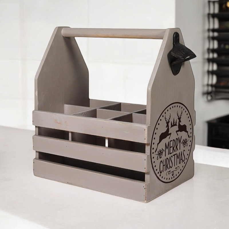 Anjelica 6 Bottle Tabletop Wine Bottle Rack, Grey