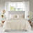 Full/Queen 3 Piece Reversible Scalloped Edge Quilt Set Cream